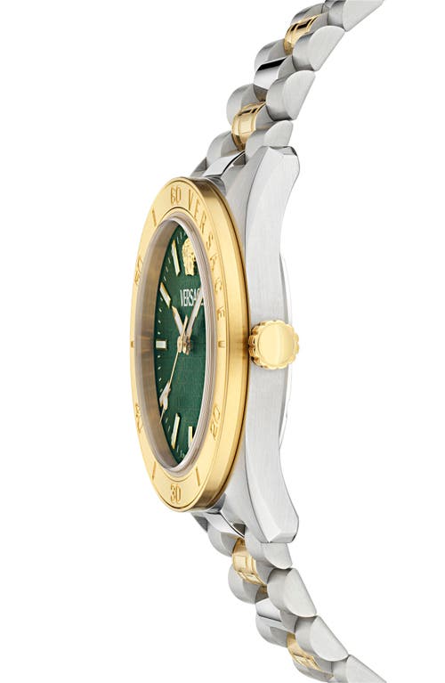 Versace Men's Swiss Two-tone Stainless Steel Bracelet Watch 42mm In Ip Two Tone Green