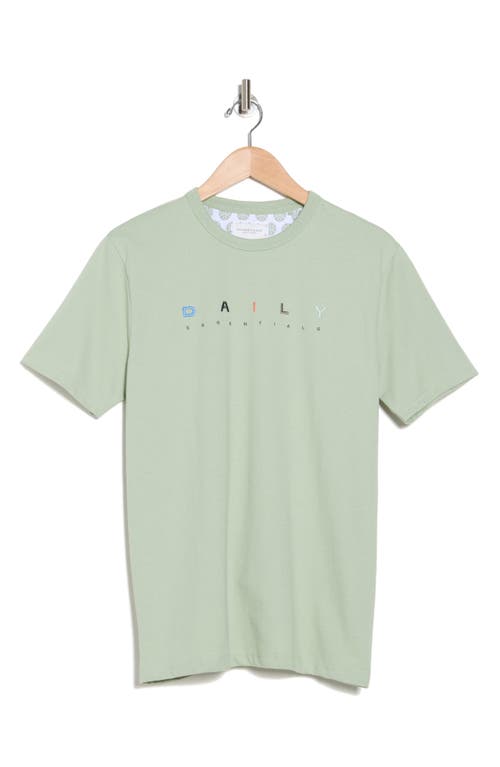 Shop Denim And Flower Embroidered Crewneck T-shirt In Green