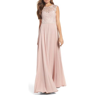 Hayley Paige Occasions Lace & Chiffon Gown