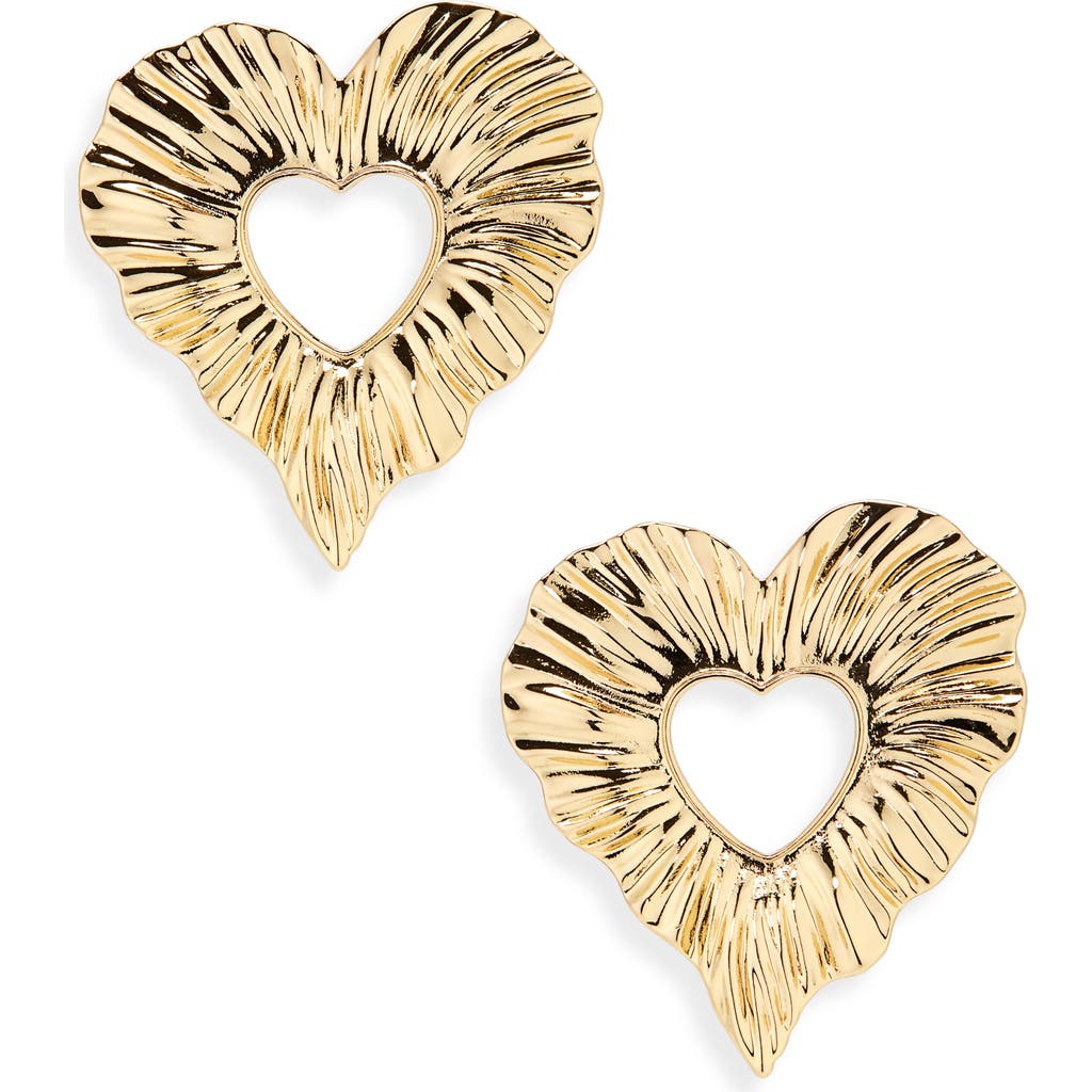 Miranda Frye Amour Heart Drop Earrings In Gold
