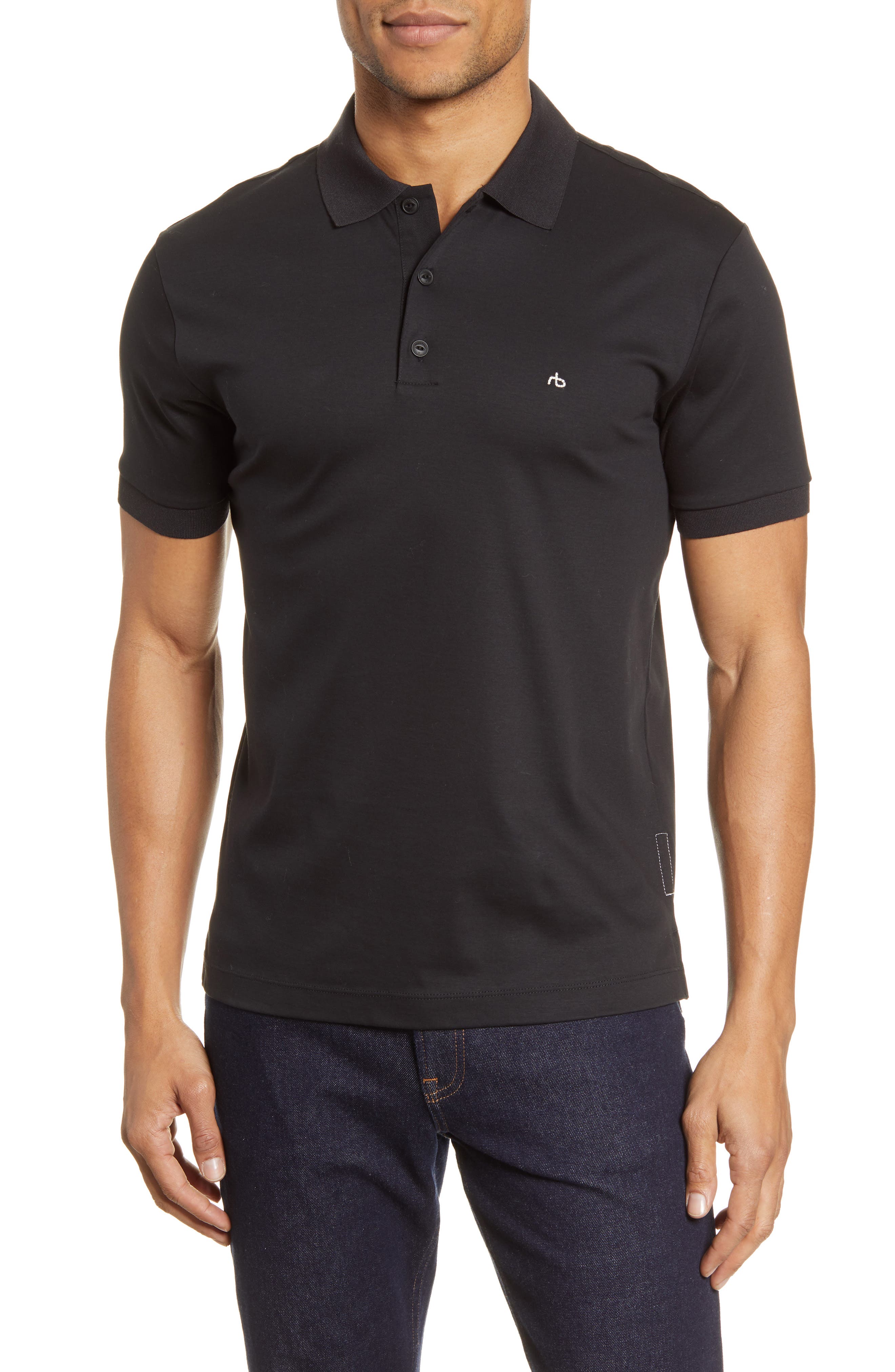 Size Small Details about   Men's Rag & Bone Double Knit Polo Top in Black 