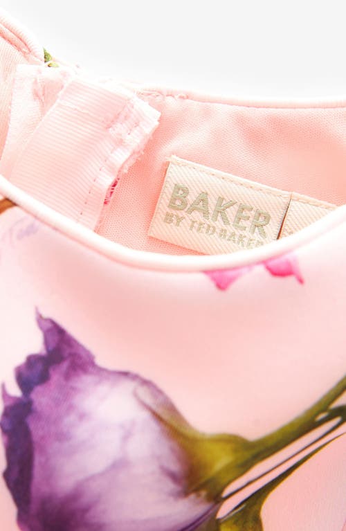 Shop Ted Baker Baker By  Kids' Rose Print Scuba Dress In Pink