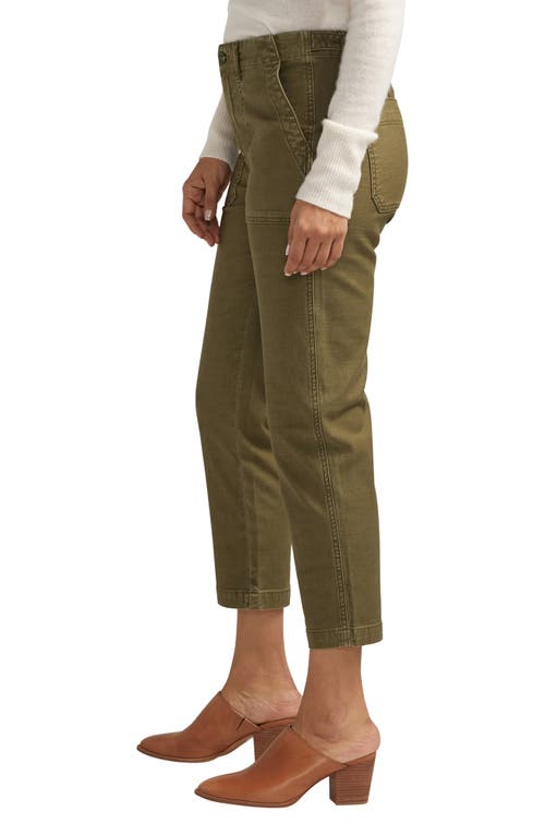 Jag Jules Crop Utility Pants In Moss