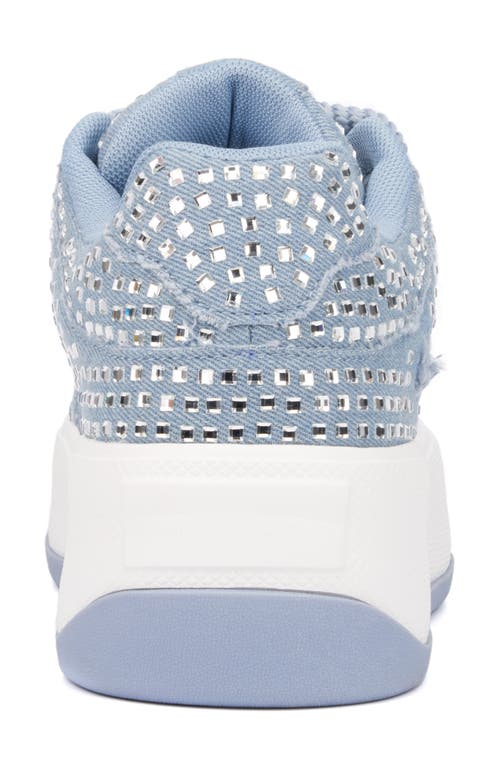 Olivia Miller Lunar Rays Rhinestone Sneaker In Denim