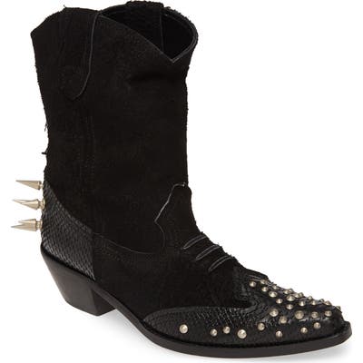 Junya Watanabe Spiked Ankle Cowboy Boots, Black