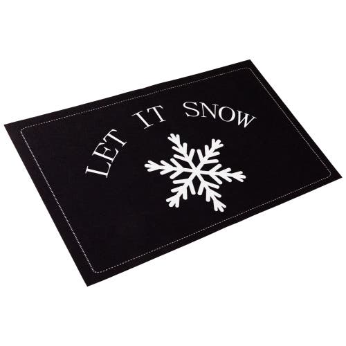 Northlight Let It Snow Christmas Doormat 29" X 17" In Black