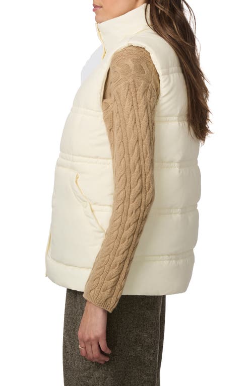 Shop Bernardo Minimalist Double Needle Stitch Recycled Polyester Puffer Vest In Ecru