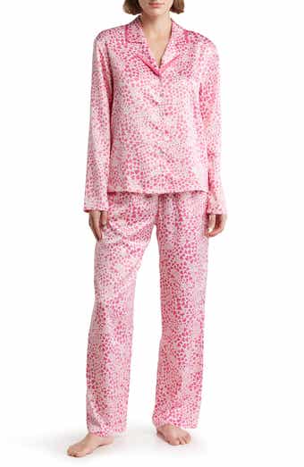 Women Pajamas Set 2 Pieces Pjs Floral Pyjama Lapel Pijama Faux
