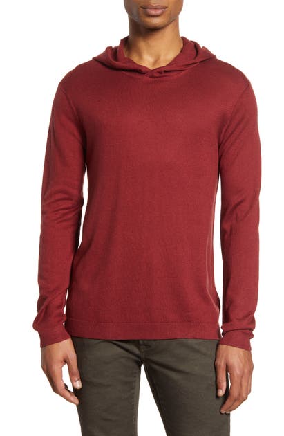 Click to view more detailed imagery on our partner's website John Varvatos Diagonal Stitch Hooded Sweater In Red Clay