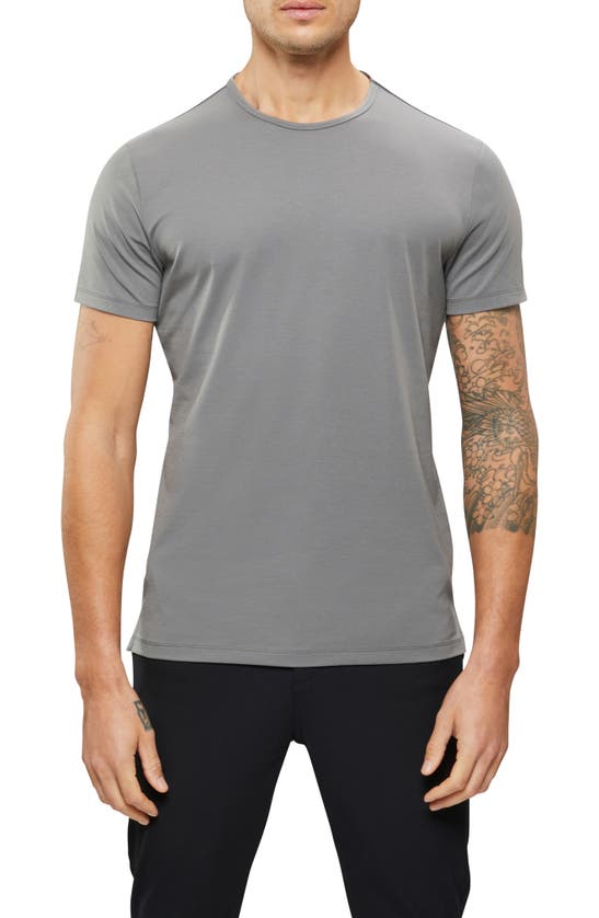 Cuts Trim Fit Split Hem Crewneck T-shirt In Wolf