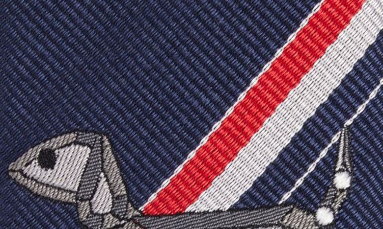 Shop Thom Browne Hector Stripe Silk Tie In Navy