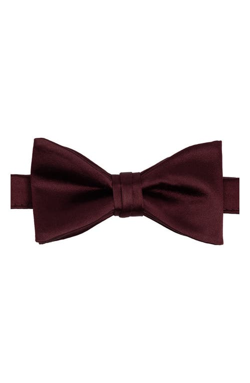 Shop Brooklyn Brigade Solid Satin Pre-tied Bow Tie In Cabernet