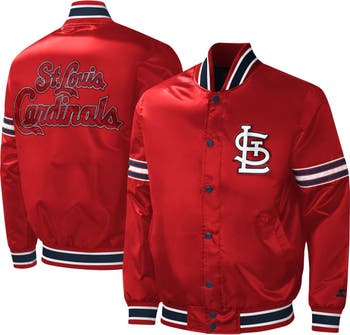 Men's Starter Red St. Louis Cardinals Midfield Satin Full-Snap Varsity Jacket