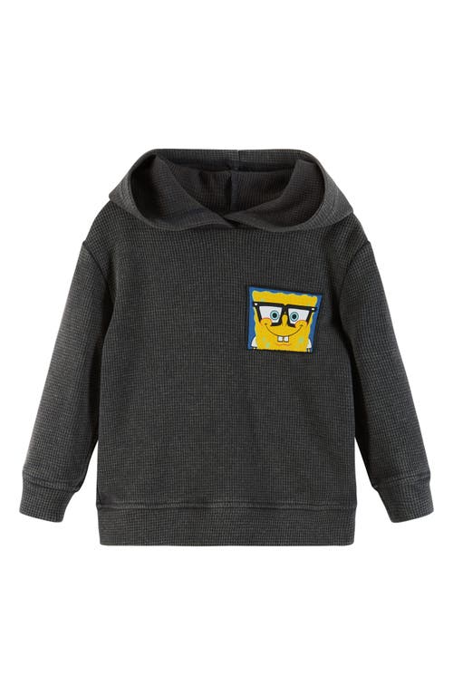 Shop Andy & Evan Kids' Spongebob Squarepants™ Stonewashed Waffle Knit Hoodie In Grey/blue Multi