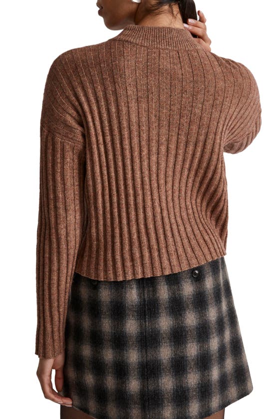 Madewell Mock Neck Crop Sweater In Rosehip