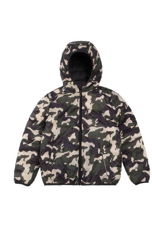 Shop Rokka&rolla Kids' Reversible Lightweight Puffer Jacket In Green Camo