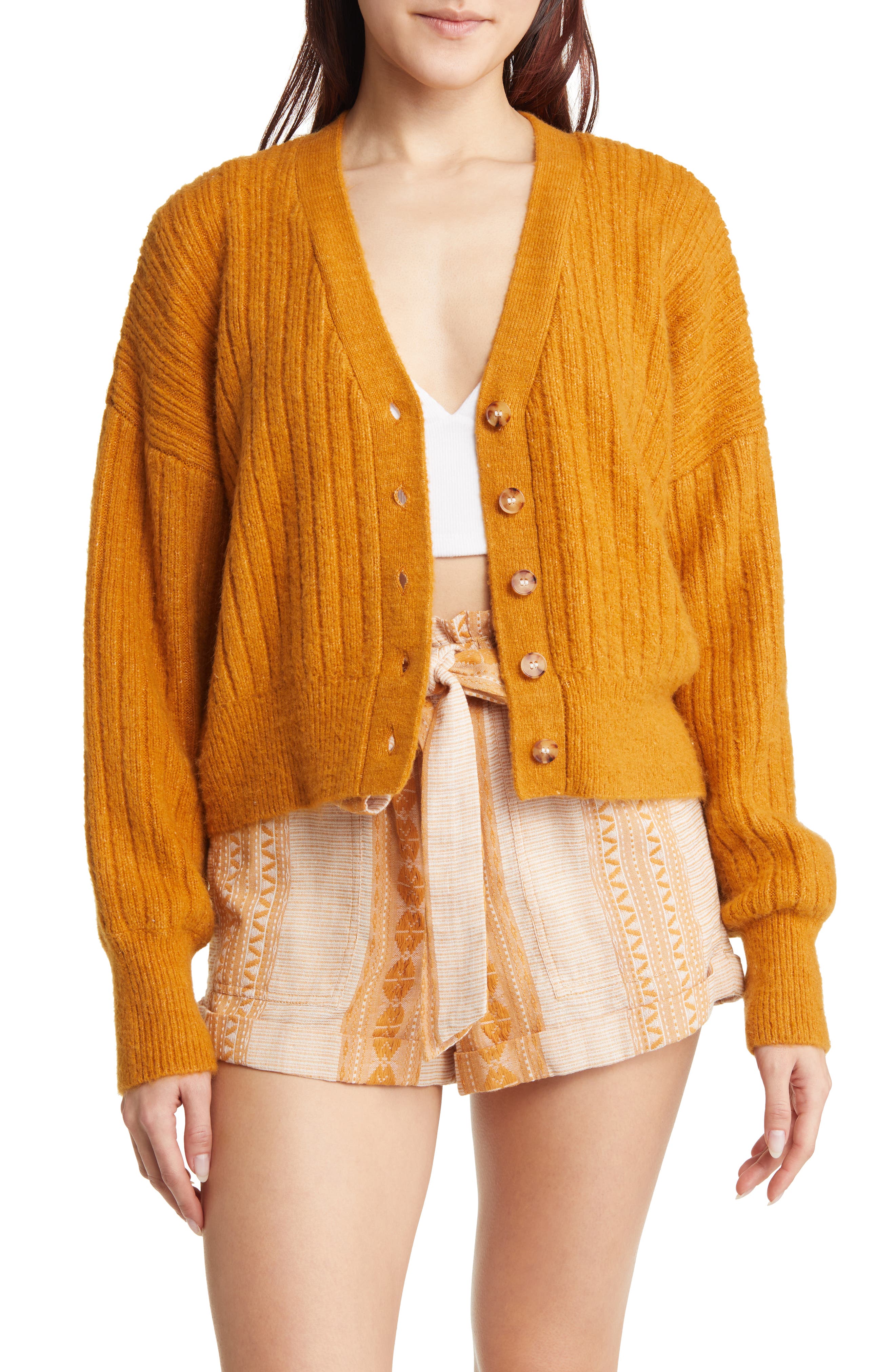 Rip Curl Afterglow V-Neck Cardigan in Gold | Smart Closet