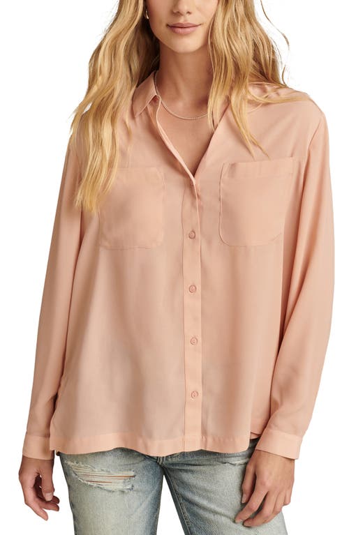 Lucky Brand Pleated Back Shirt In Ash Rose