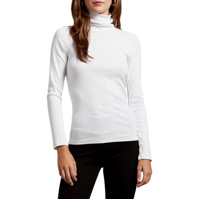 Michael Stars Justine Rib Turtleneck, White