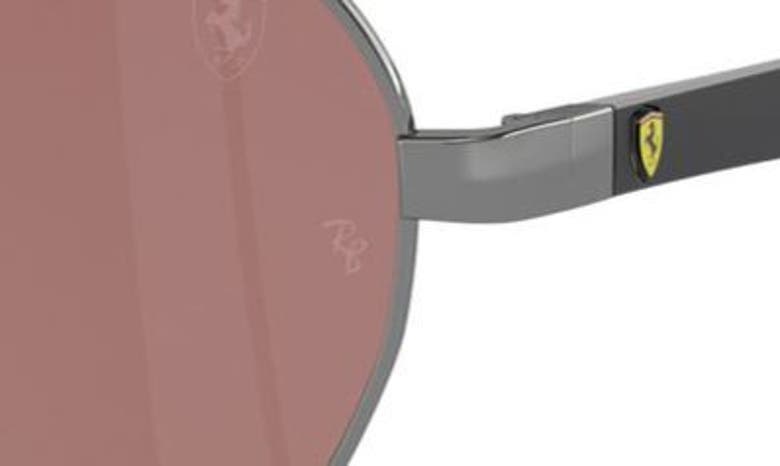 Shop Ray Ban Ray-ban X Scuderia Ferrari 54mm Polarized Chromance Irregular Sunglasses In Gunmetal