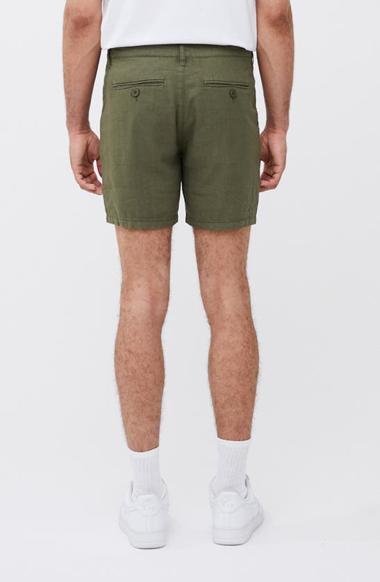 Shop French Connection Linen Blend Shorts In Olive