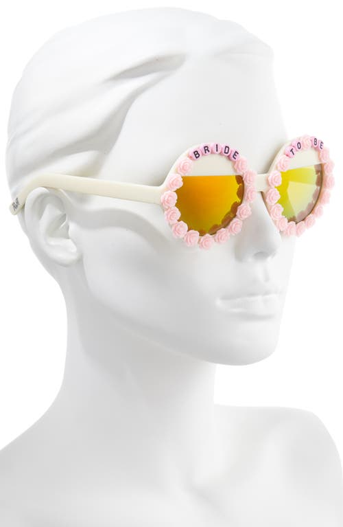 Shop Rad + Refined Bride To Be Round Sunglasses In Pink/orange Mirroed