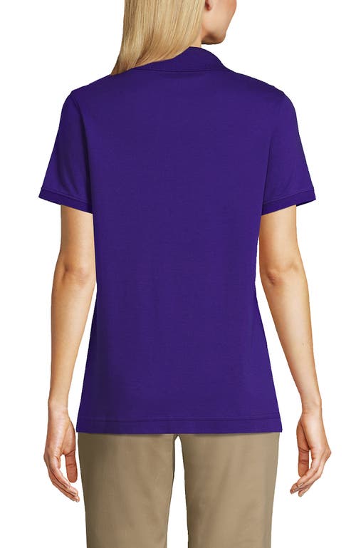 Shop Lands' End School Uniform  Short Sleeve Interlock Polo Shirt In Deep Purple