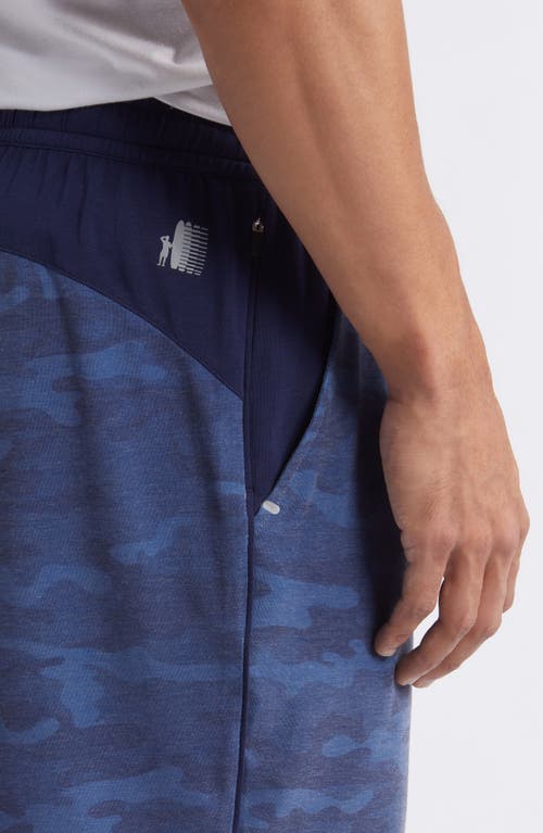 Shop Johnnie-o Brooksy Camo Knit Drawstring Shorts In Navy