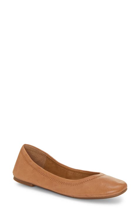 Lucky Brand Ameena Brown Leather Flats Women's Size 8