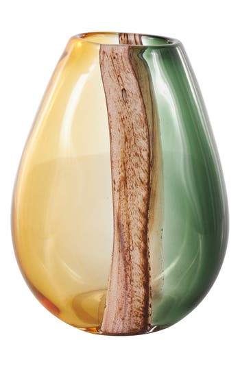 Vivian Lune Home Tricolor Glass Vase In Multi Colored