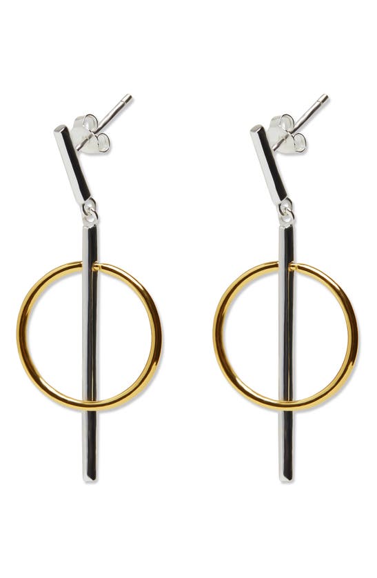 Shop Argento Vivo Sterling Silver Two-tone Drop Earrings In Gold/ Sil