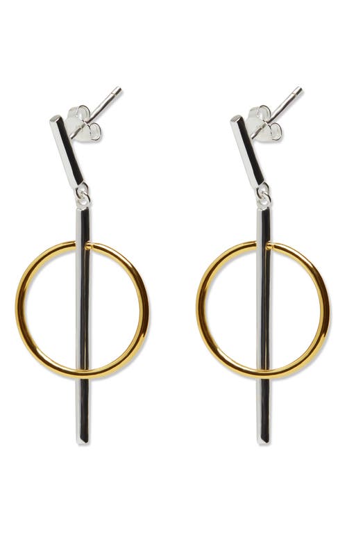 Shop Argento Vivo Sterling Silver Two-tone Drop Earrings In Gold/sil