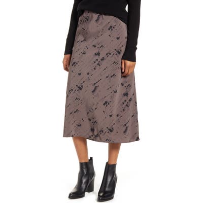 Bobeau Lyndon Bias Cut Midi Skirt, Grey