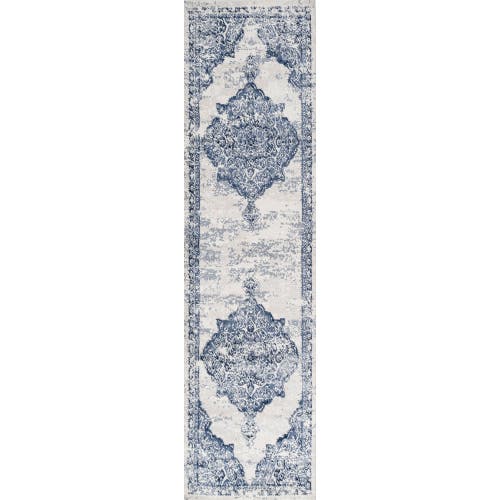 Jonathan Y Alhambra Ornate Medallion Modern Area Rug In Light Blue/ivory