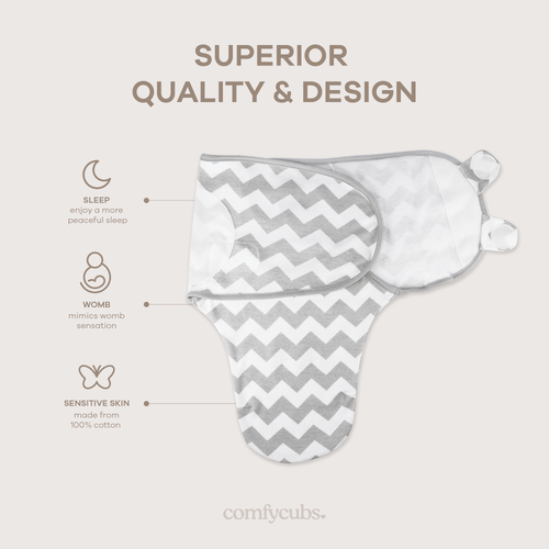 Shop Comfy Cubs Easy Swaddle Blanket In Gray