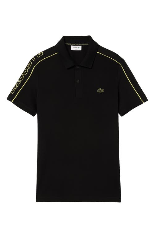 Shop Lacoste Slim Fit Movement Piqué Polo In 6vt Noir/limeira