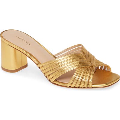 Via Spiga Rafaela Slide Sandal, Metallic