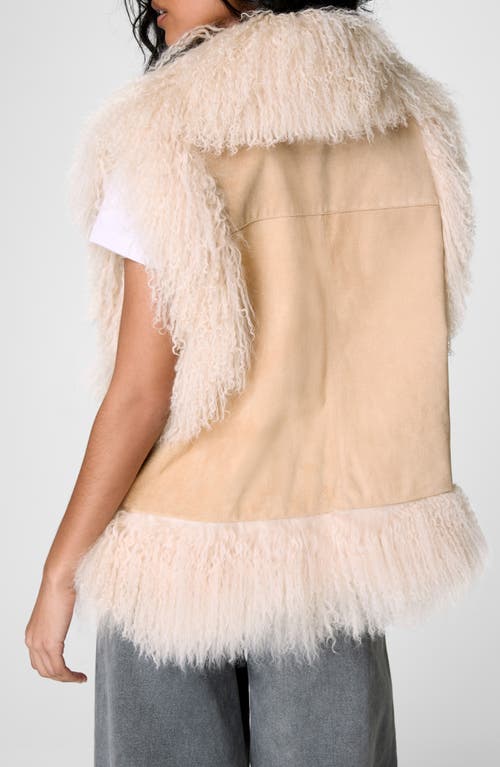 Shop Nasty Gal Genuine Shearling Vest In Beige