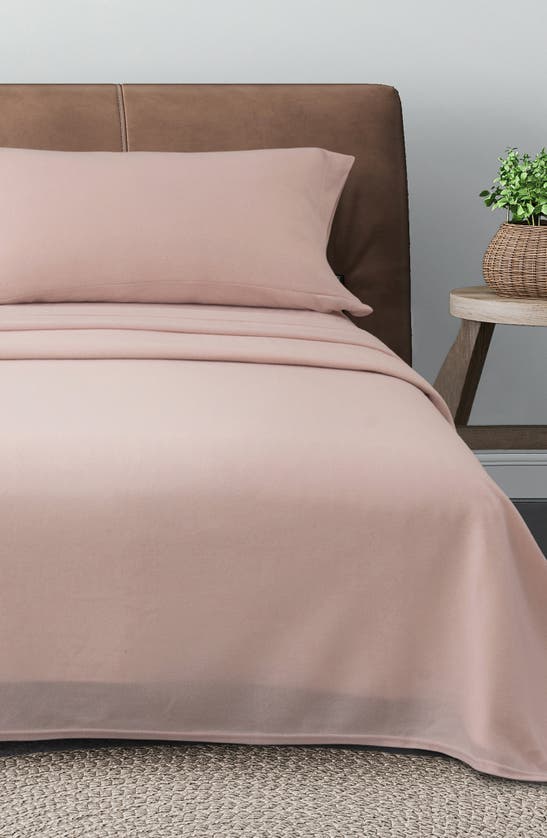 Woven & Weft Super Soft Extra Plush Fleece Sheet Set In Blush Pink