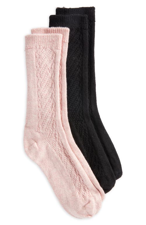 Shop Hue Assorted 2-pack Seed Stitch Boot Socks In Pink Pack