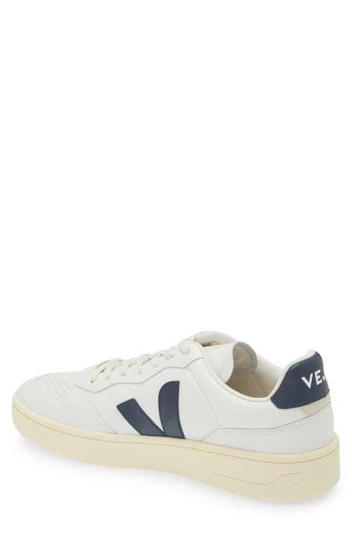 Shop Veja V-90 Leather Sneaker In Extra White Nautico