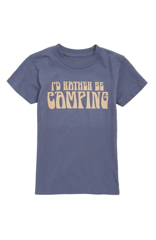 Shop Tiny Whales Kids' I'd Rather Be Camping Graphic T-shirt In River