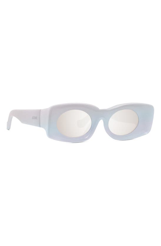 Shop Loewe X Paula's Ibiza 49mm Mirrored Oval Sunglasses In White/ Other / Smoke Mirror