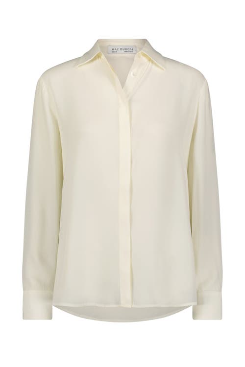 Mac Duggal Women's Georgette Button-front Shirt In Cream