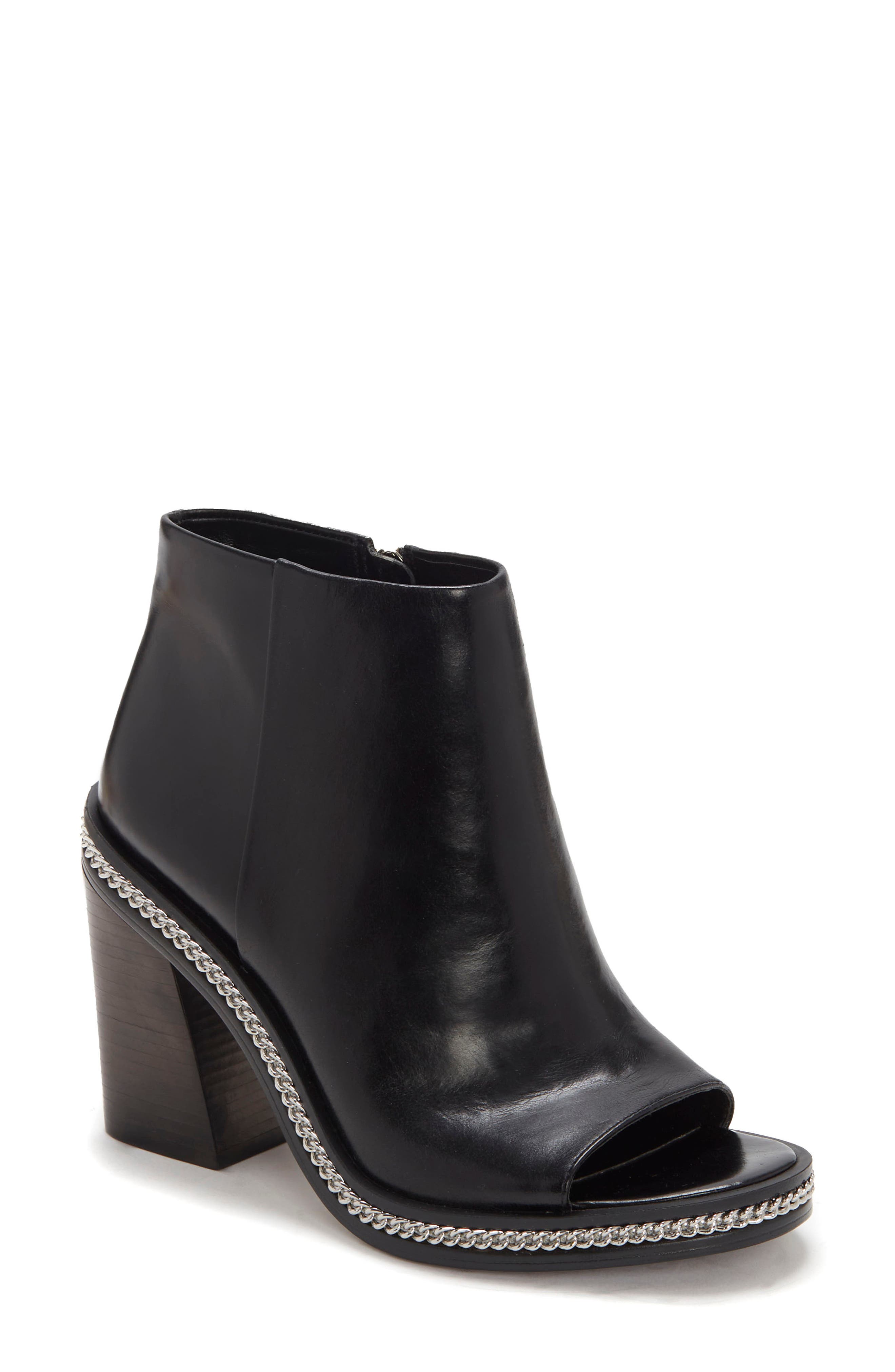 vince camuto black leather booties