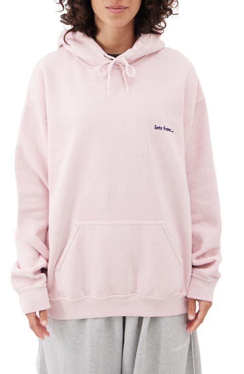 Embroidered Hoodie in Pink