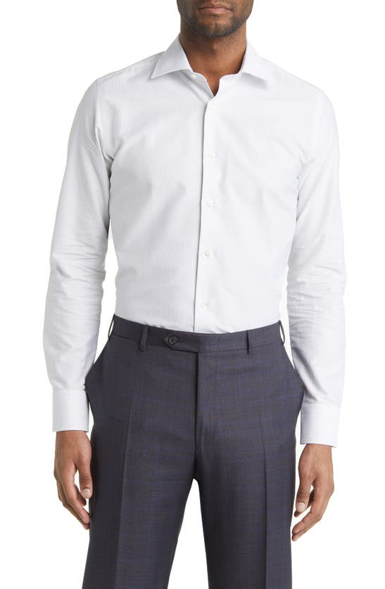Canali Impeccable Slim-fit Cotton-twill Shirt In White