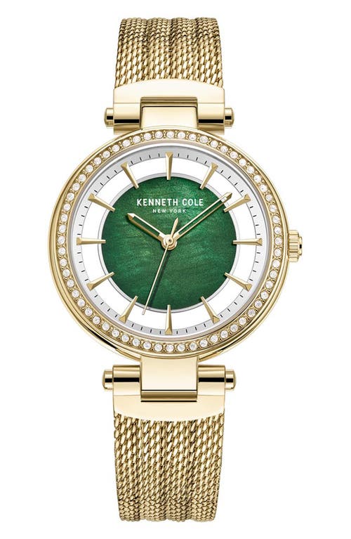 Transparency Mother-of-Pearl Dial Mesh Strap Watch