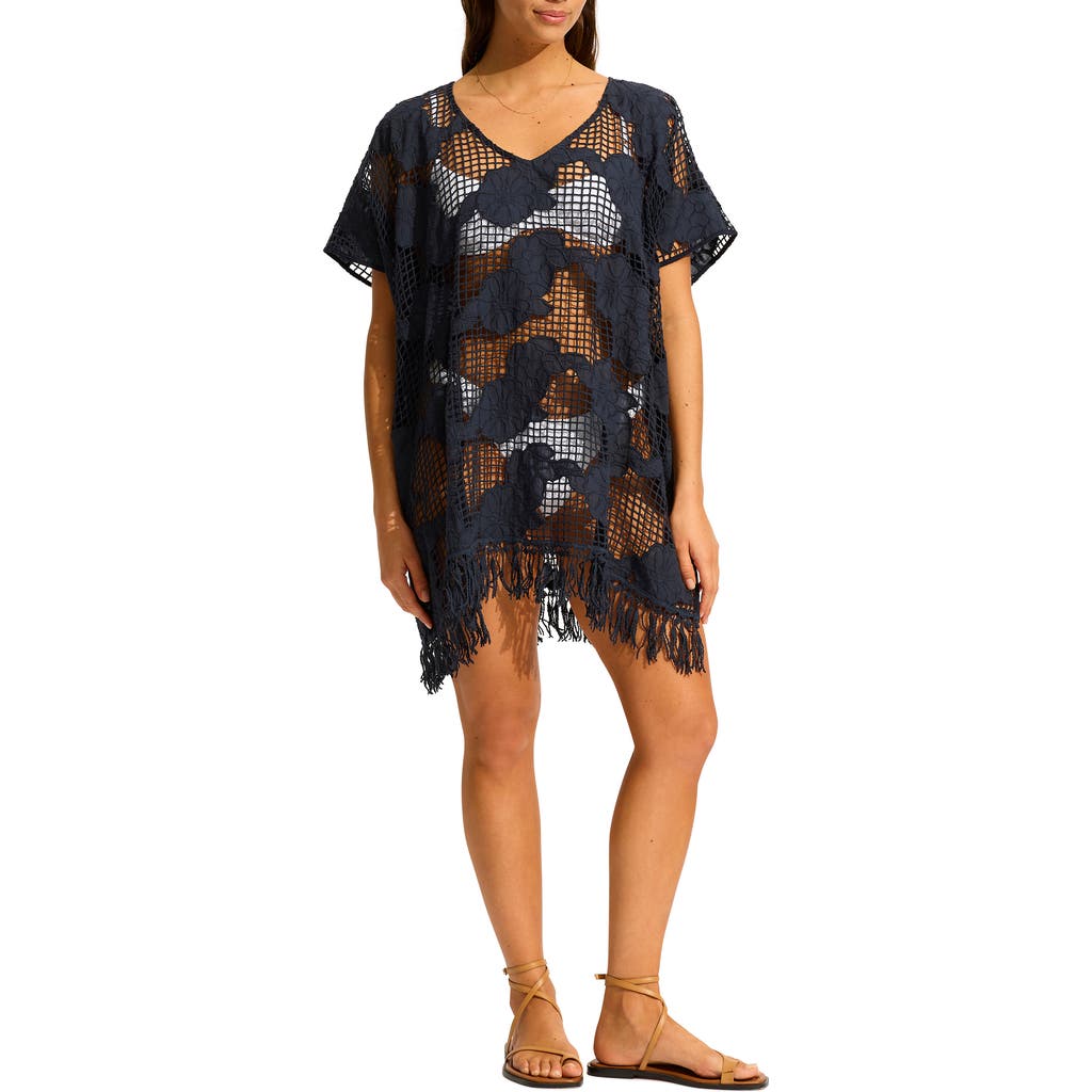 SEAFOLLY SEAFOLLY SHEER MESH COVER-UP CAFTAN