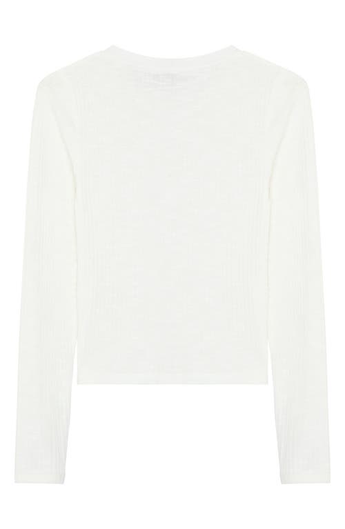 Shop Habitual Kids Kids' Rib Long Sleeve Top In Off-white